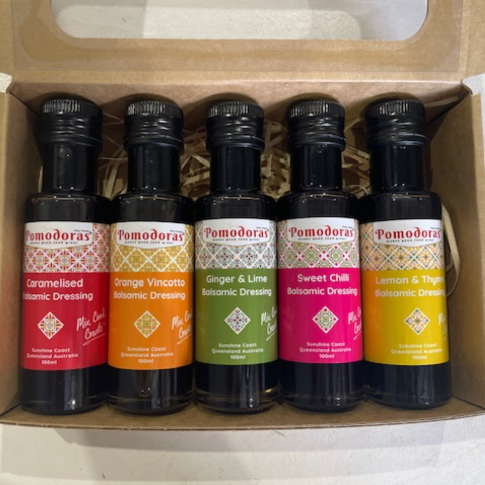 Pomodoras Flavours of the Sunshine Coast Box set 5 x 100ml available at The Prickly Pineapple