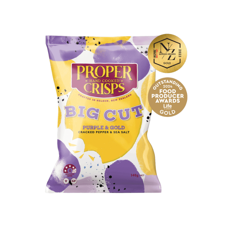 Proper Crisps Big Cut Cracked Pepper & Sea Salt 140g available at The Prickly Pineapple