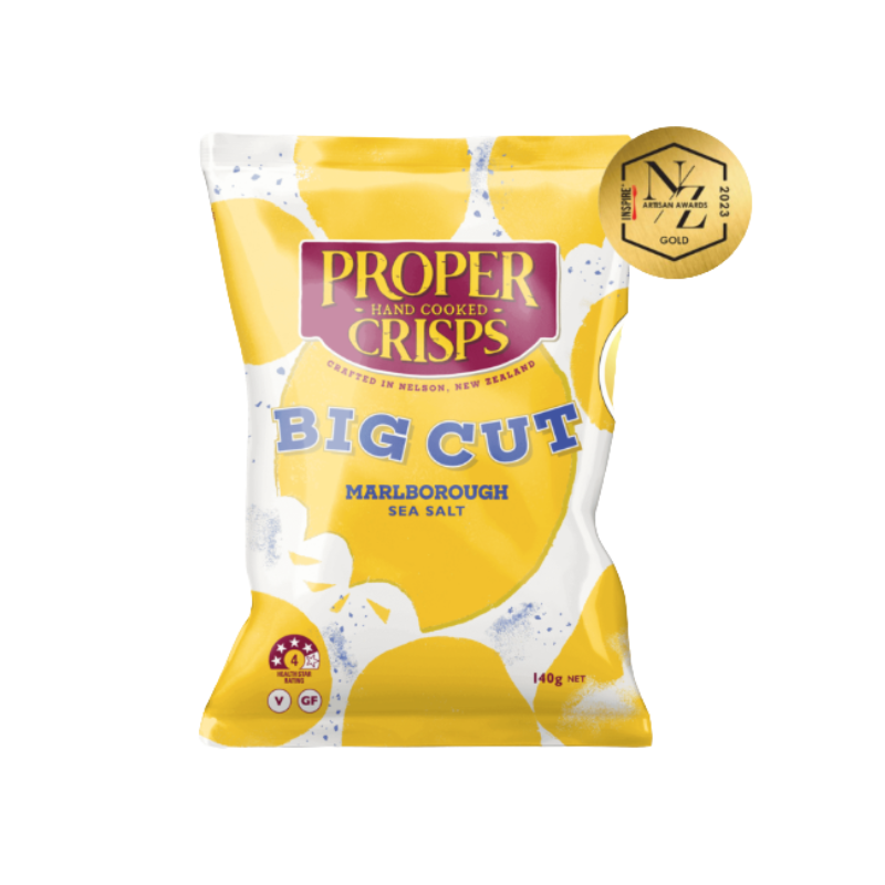 Proper Crisps Big Cut Marlborough Sea Salt 140g available at The Prickly Pineapple