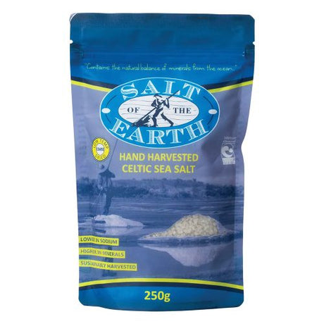 Salt of the Earth Celtic Sea Salt Low Temp Dried Coarse 250g available at The Prickly Pineapple