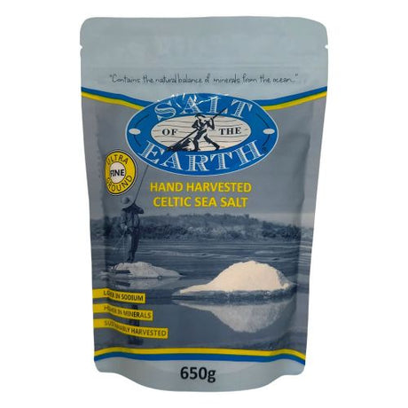 Salt of the Earth Celtic Sea Salt Ultra Fine 650g available at The Prickly Pineapple