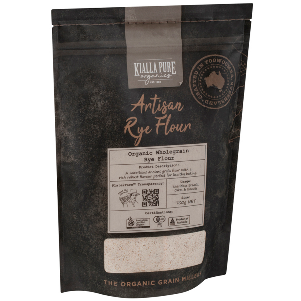 Kialla Pure Organics WholeFoods Organic Rye Flour 700g available at The Prickly Pineapple