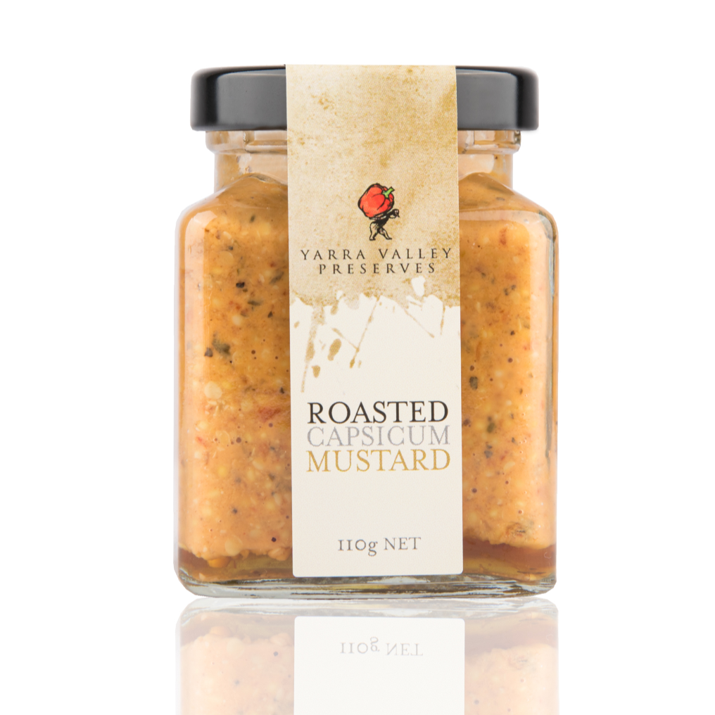 Yarra Valley Gourmet Foods Mustard Varieties 115g roasted capsicum available at The Prickly Pineapple