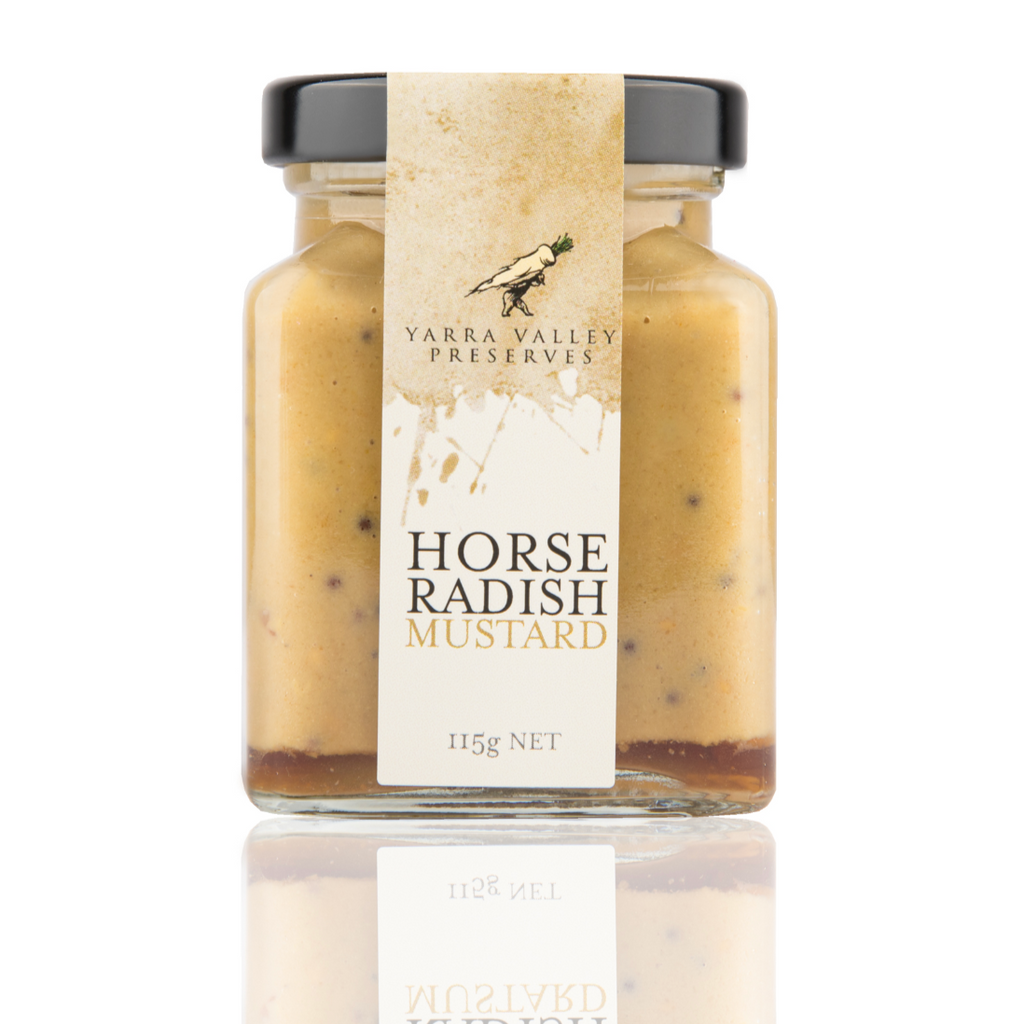 Yarra Valley Gourmet Foods Mustard Varieties 115g horseradish available at The Prickly Pineapple