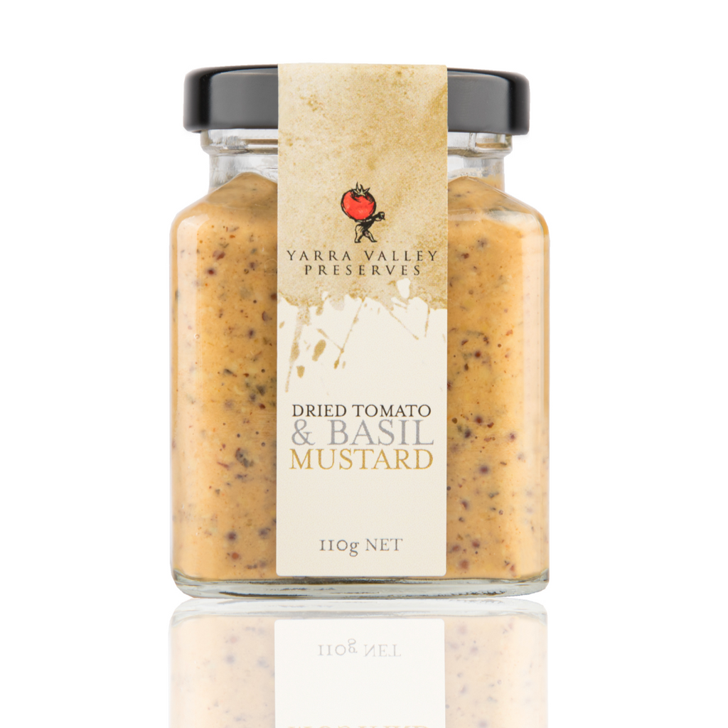 Yarra Valley Gourmet Foods Mustard Varieties 115g dried tomato and basil available at The Prickly Pineapple