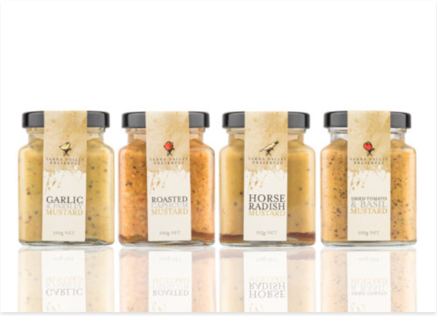 Yarra Valley Gourmet Foods Mustard Varieties 115g available at The Prickly Pineapple