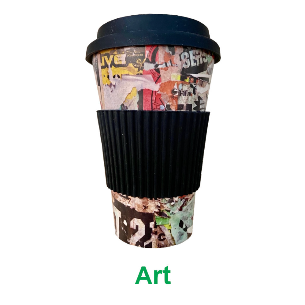 Luvin Life Bamboo Eco Travel Cup 430ml art design available at The Prickly Pineapple