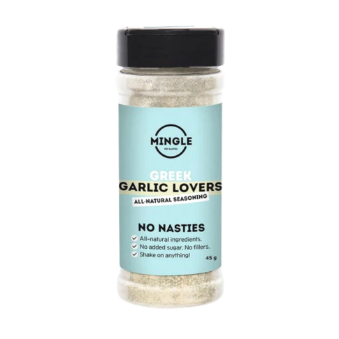 Mingle Greek Garlic Lovers Seasoning 45g available at The Prickly Pineapple