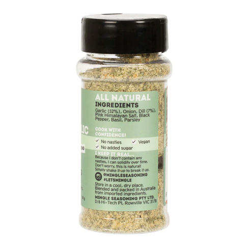 Mingle Garlic and Herb Seasoning 50g available at The Prickly Pineapple