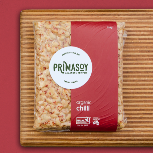 Primasoy Organic Chilli Tempeh 225g available at The Prickly Pineapple