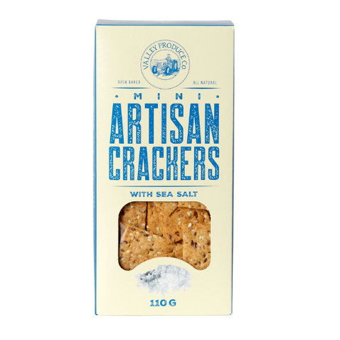 VPC Mini Artisan Crackers Varieties 110g sea salt available at The Prickly Pineapple