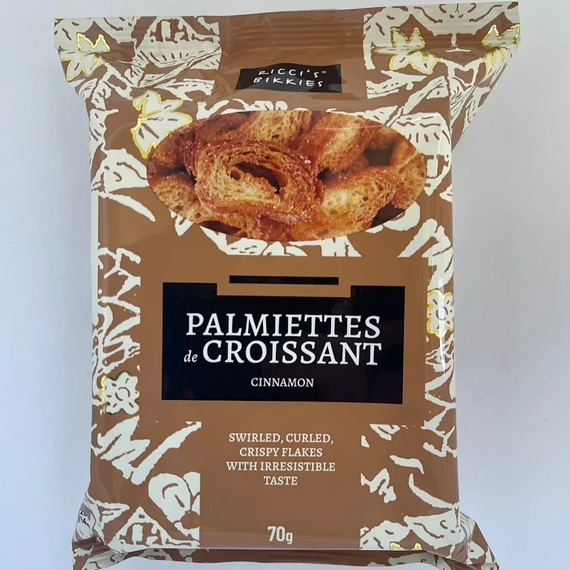 Ricci's Bikkies Palmiettes de Croissant Cinnamon 70g available at The Prickly Pineapple