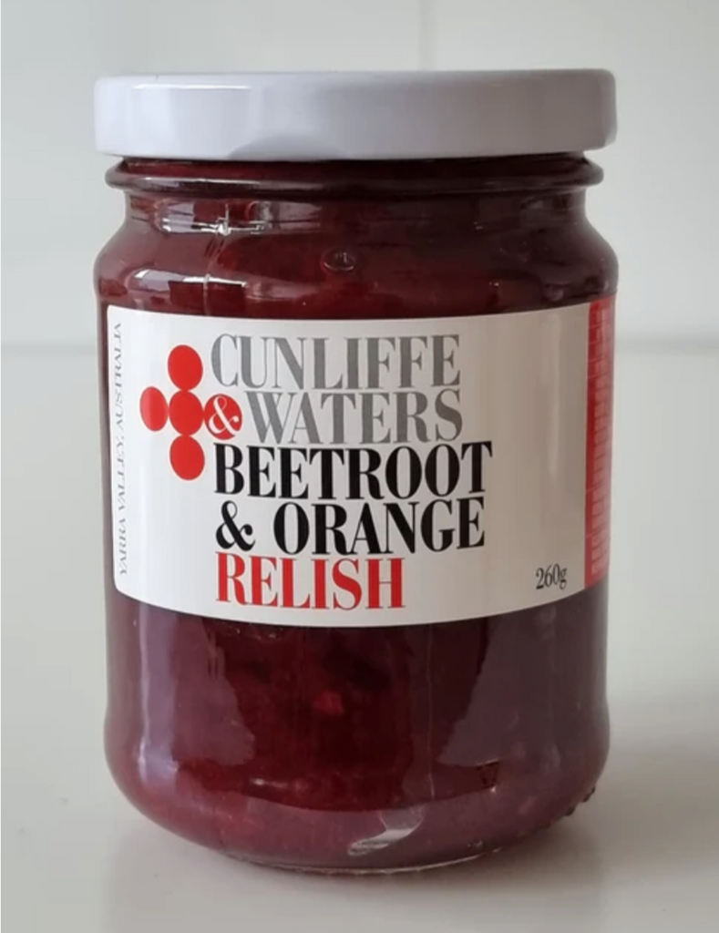 Cunliffe & Waters Beetroot & Orange Relish 260g available at The Prickly Pineapple