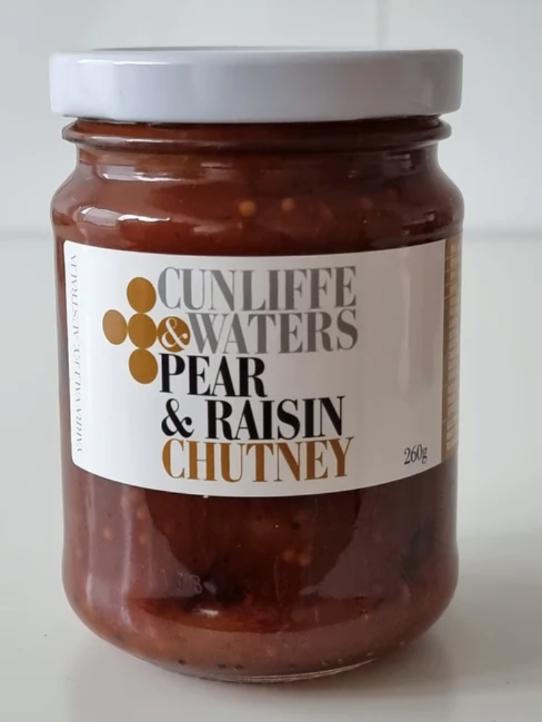 Cunliffe & Waters Pear & Raisin Chutney 260g available at The Prickly Pineapple