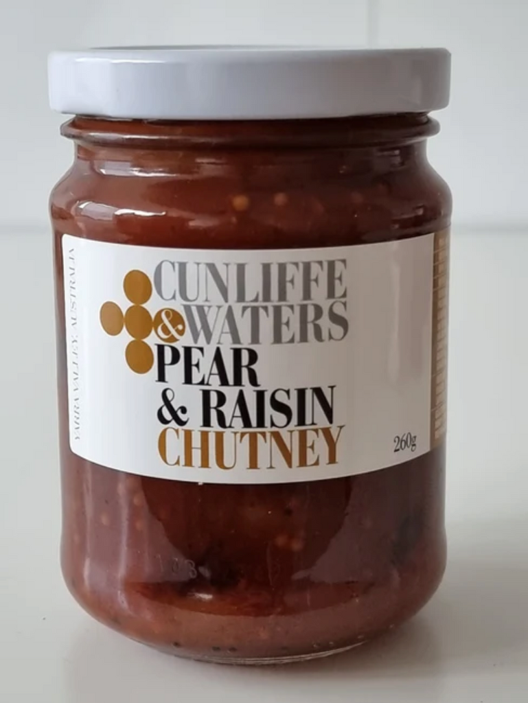 Cunliffe & Waters Pear & Raisin Chutney 260g available at The Prickly Pineapple