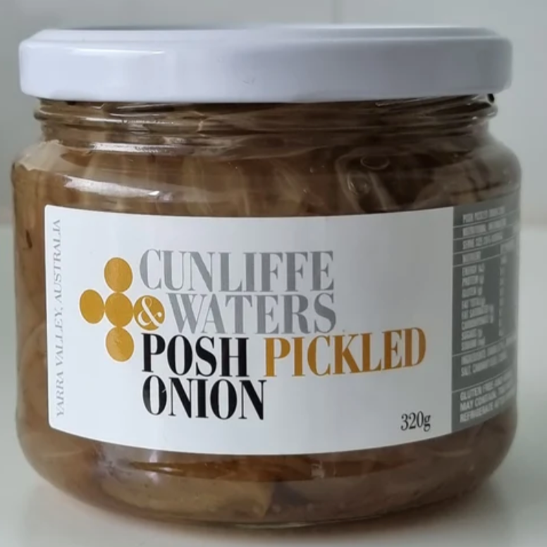 Cunliffe & Waters Posh Pickled Onion 320g available at The Prickly Pineapple