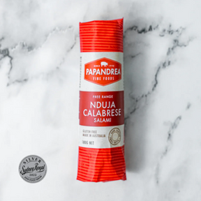 Papandrea Spreadable Salami infused with Red Chilli Peppers 180g available at The Prickly Pineapple