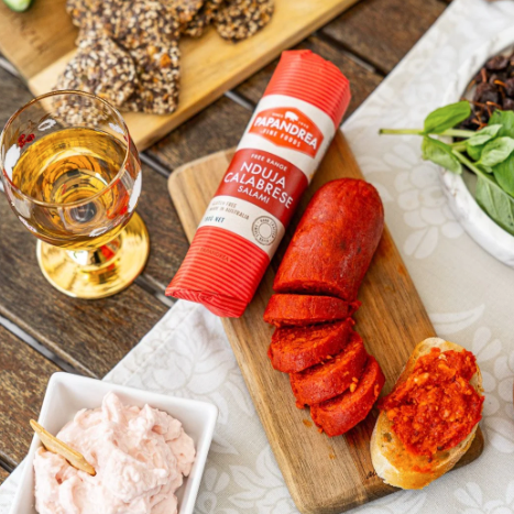 Papandrea Spreadable Salami infused with Red Chilli Peppers 180g available at The Prickly Pineapple