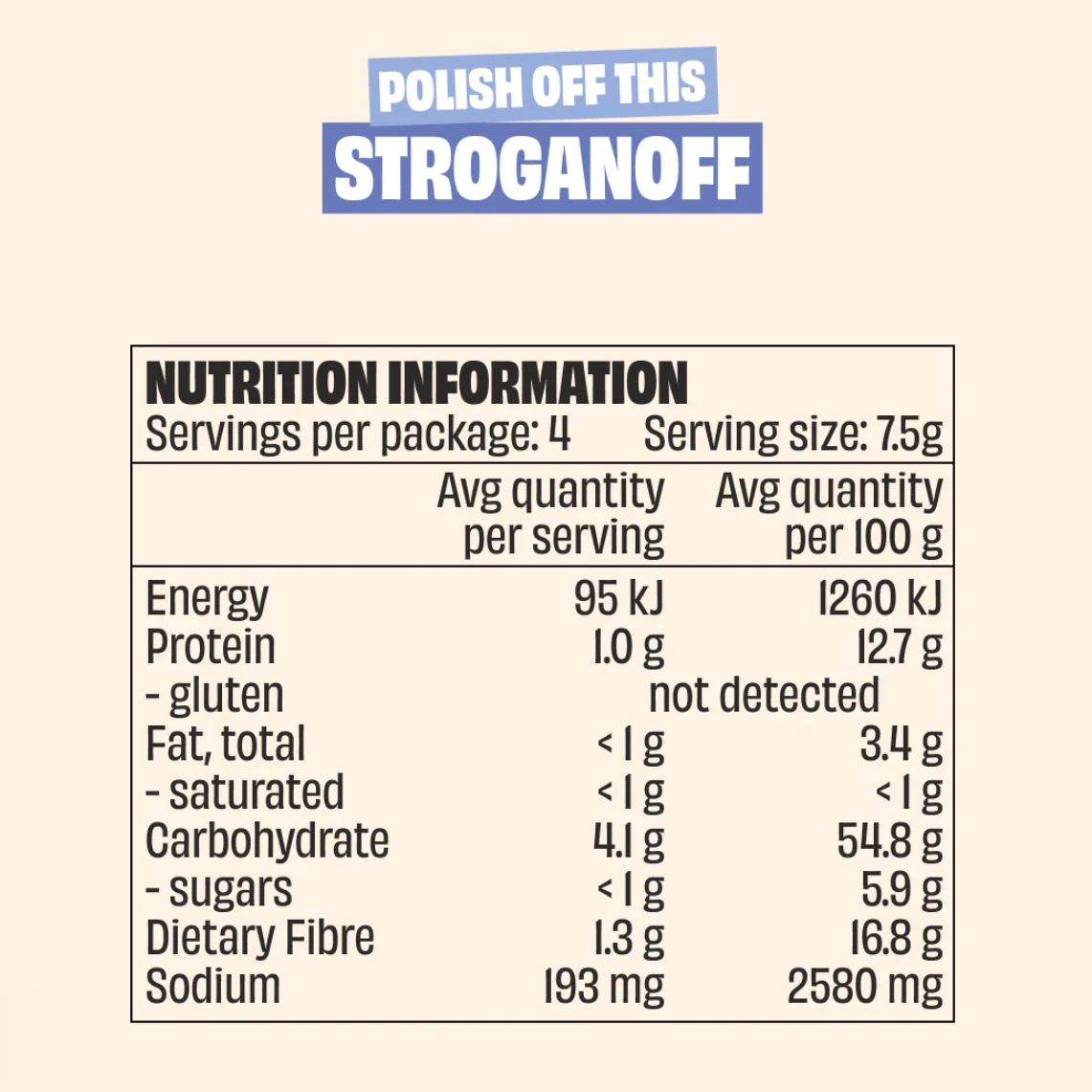 Mingle Hearty Stroganoff 30g available at The Prickly Pineapple