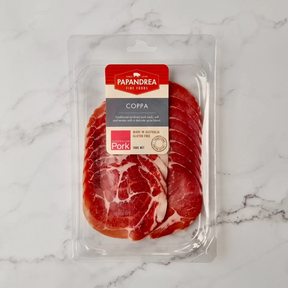 Papandrea Coppa Sliced 100g available at The Prickly Pineapple