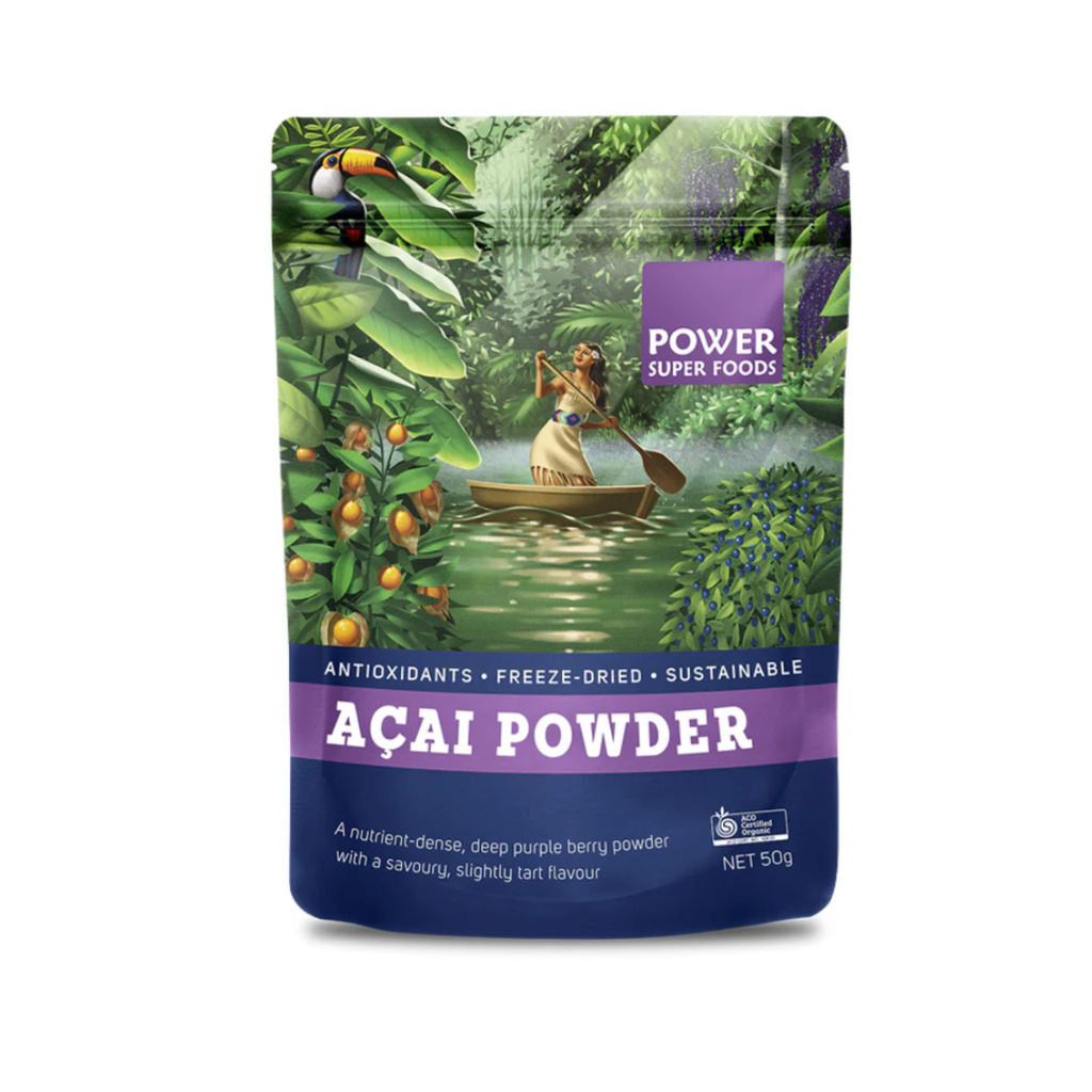 Power Super Foods Acai Powder 50g available at The Prickly Pineapple