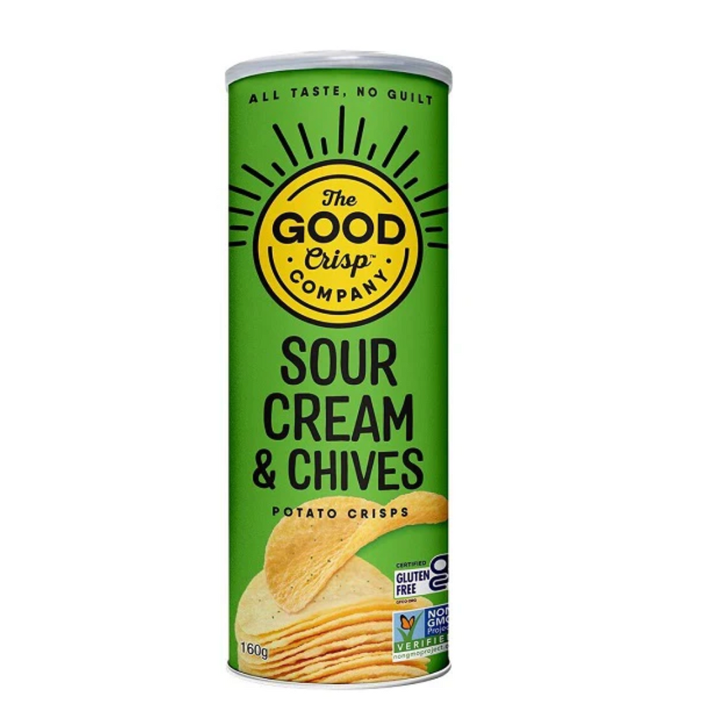 The Good Crisp Co. Sour Cream & Chives Potato Crisps 160g available at The Prickly Pineapple
