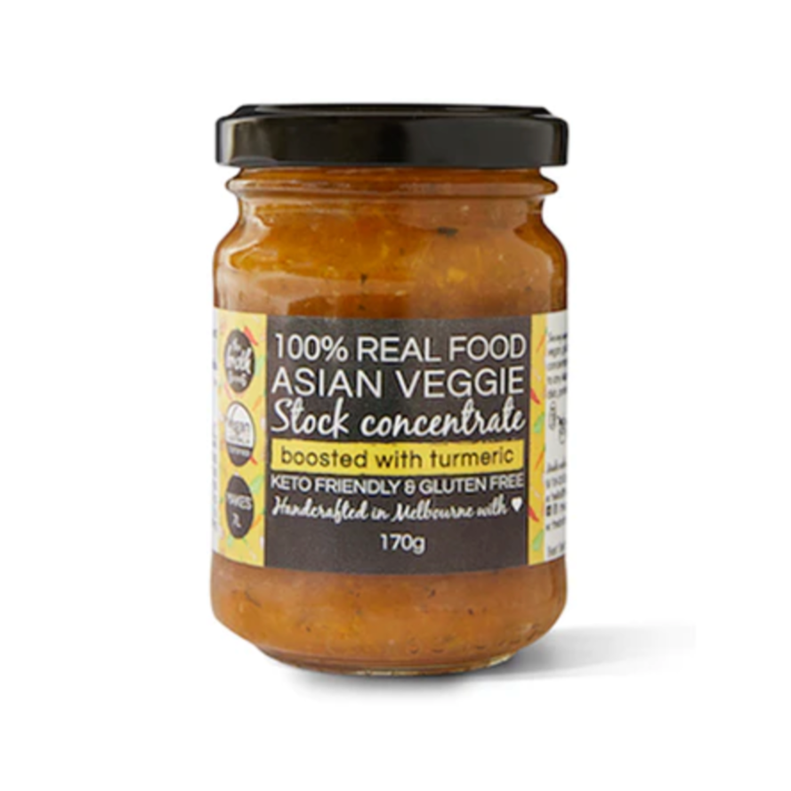 The Broth Sisters Stock Concentrate Asian Veggie Turmeric 170g available at The Prickly Pineapple