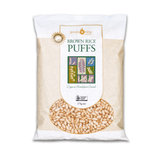 Good Morning Cereals Organic Brown Rice Puffs 175g available at The Prickly Pineapple