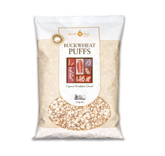 Good Morning Cereals Organic Buckwheat Puffs 125g available at The Prickly Pineapple