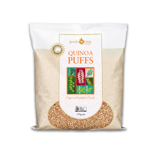 Good Morning Cereals Organic Quinoa Puffs 175g available at The Prickly Pineapple