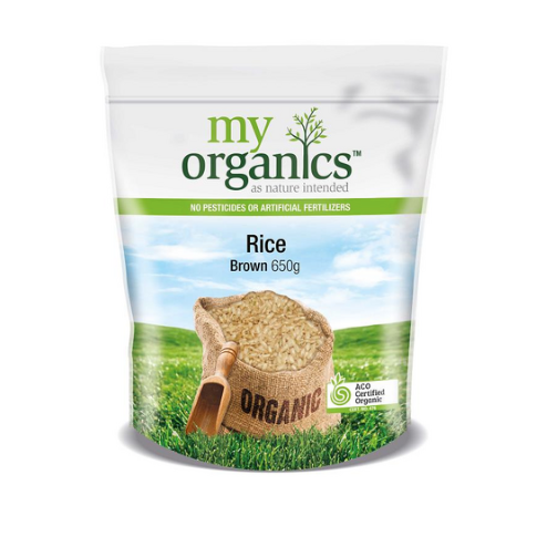 My Organics Brown Rice 650g available at The Prickly Pineapple