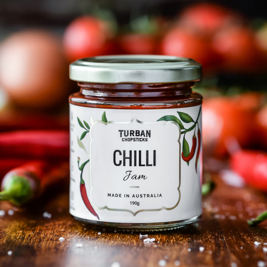 Turban Chopsticks Chilli Jam 190g available at The Prickly Pineapple