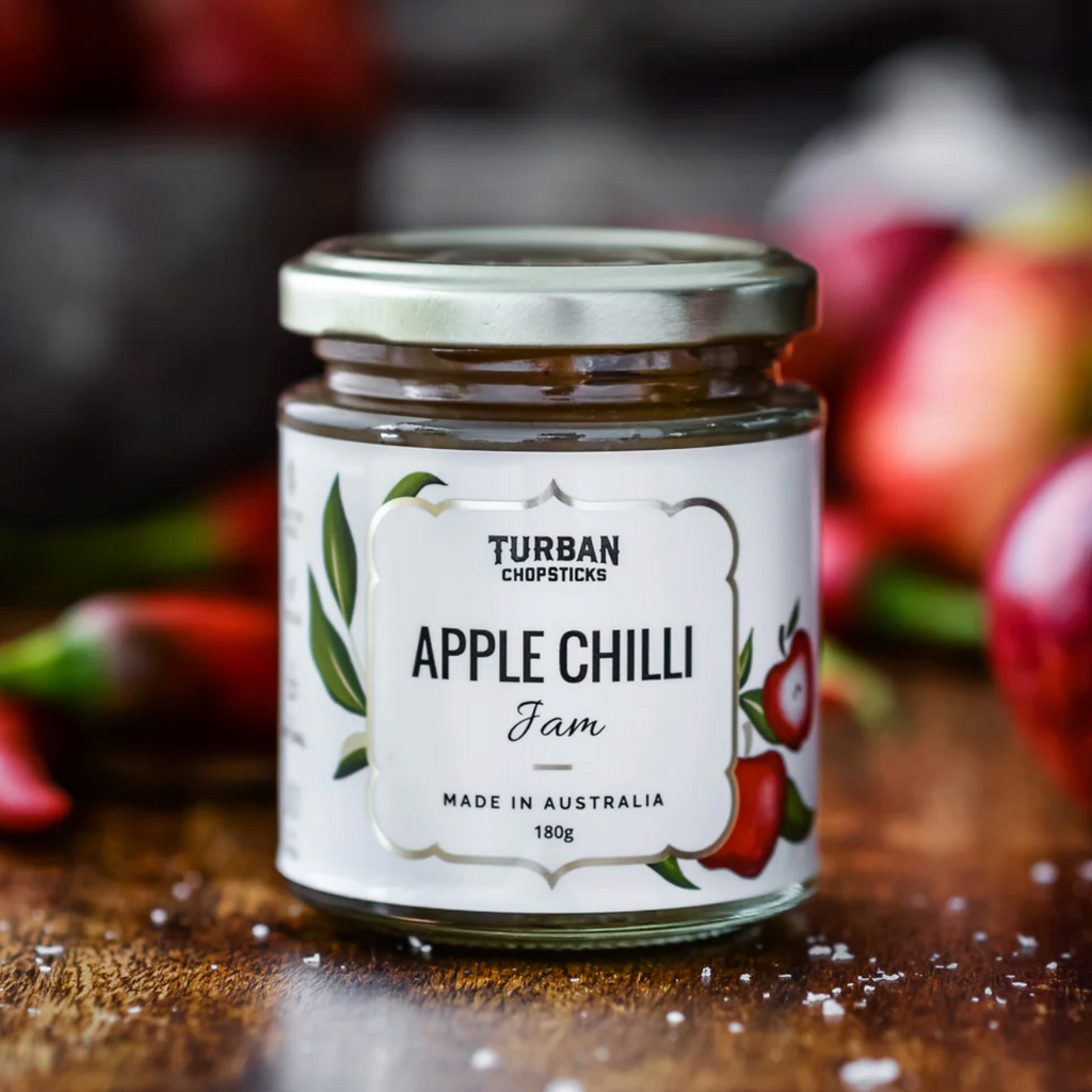 Turban Chopsticks Apple Chilli Jam 180g available at The Prickly Pineapple