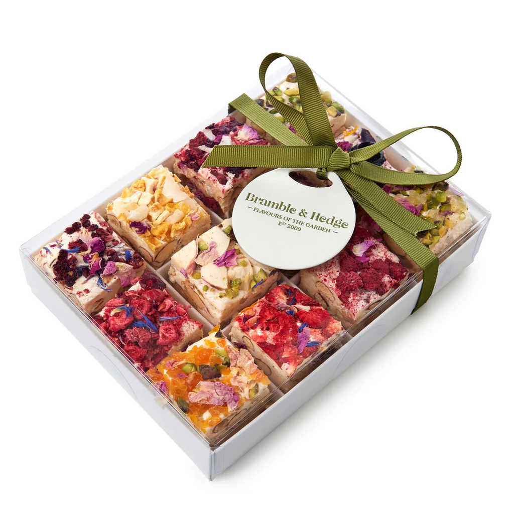 Bramble & Hedge 12 Piece Mixed Nougat Gift Box 360g available at The Prickly Pineapple