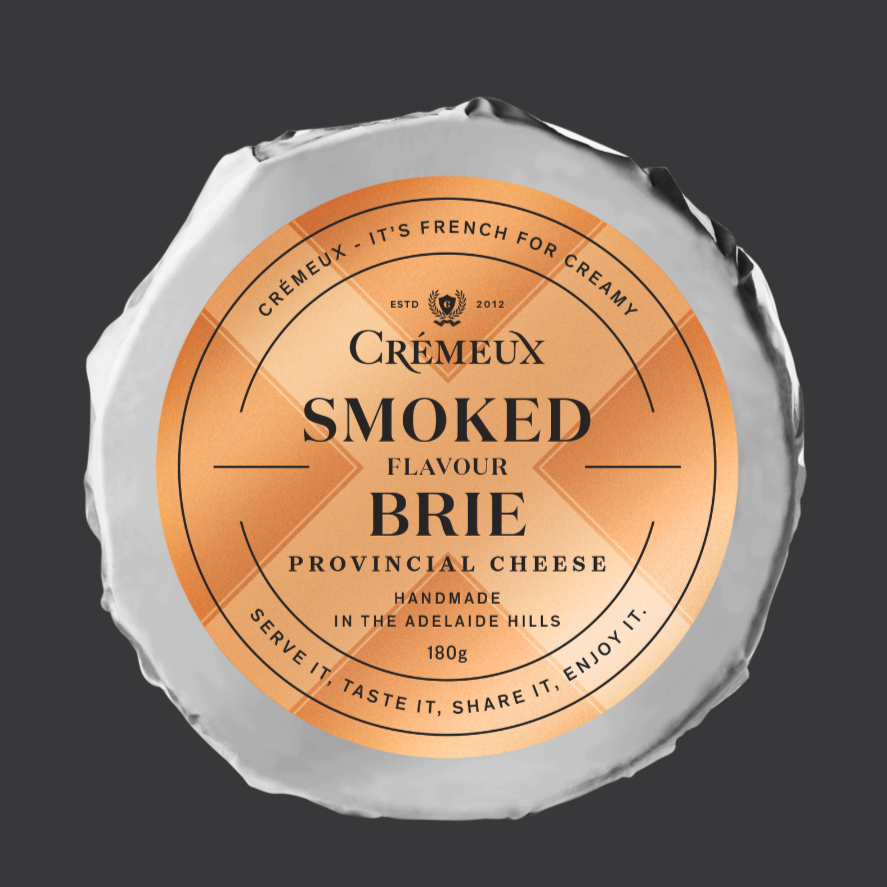 Crémeux Provincial Cheese Smoked Brie 180g available at The Prickly Pineapple