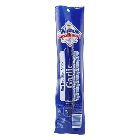 Wintulichs Smallgoods Garlic Big Boy Biersticks 50g available at The Prickly Pineapple