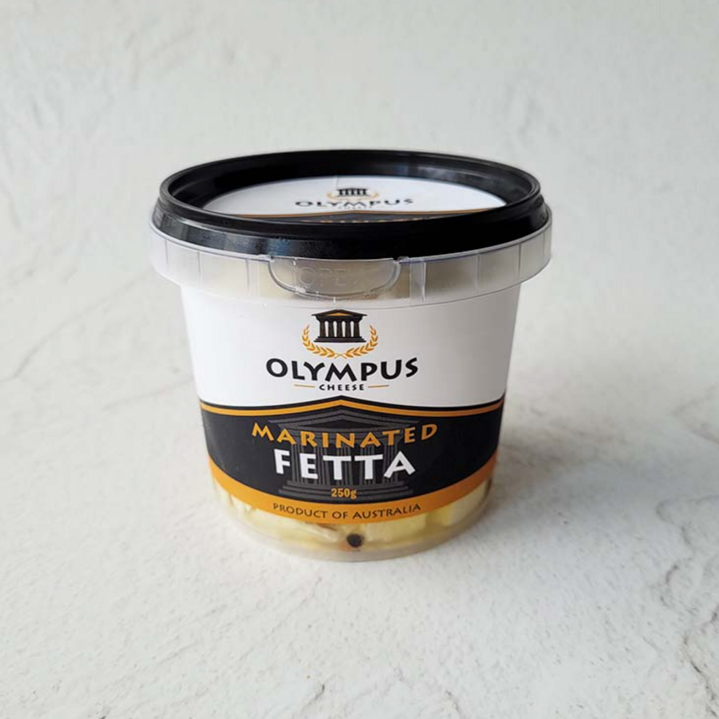 Olympus Cheese Marinated Fetta 250g available at The Prickly Pineapple