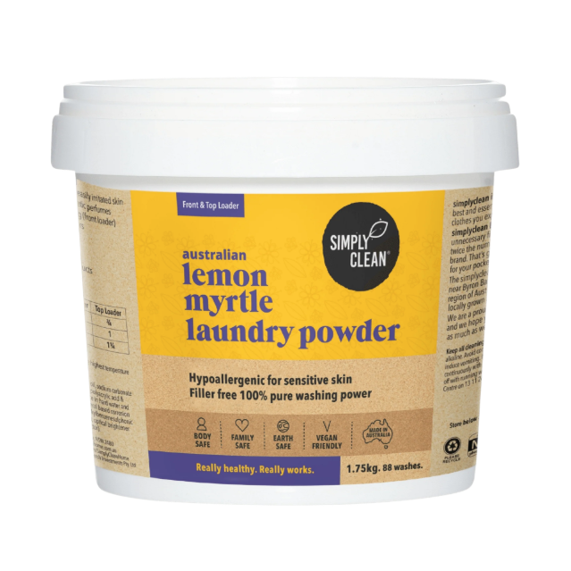 Simply Clean Lemon Myrtle Laundry Powder 1.75kg available at The Prickly Pineapple