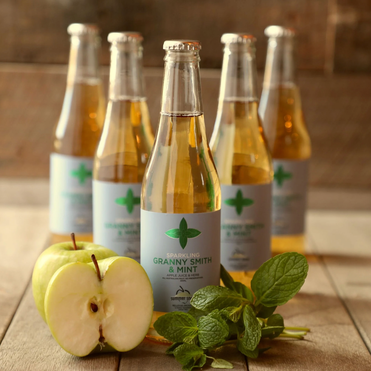 Summer Snow Granny Smith & Mint Sparkling Juice 330ml available at The Prickly Pineapple