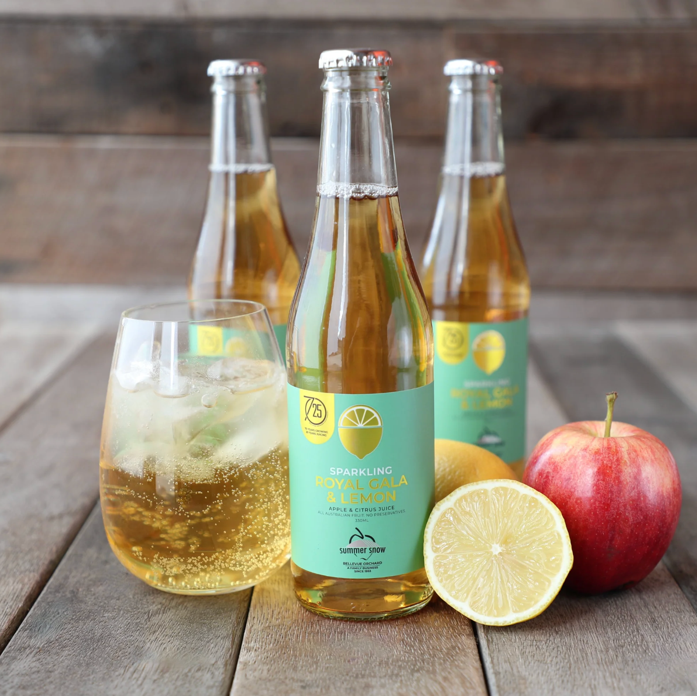 Summer Snow Royal Gala & Lemon Sparkling Juice 330ml  available at The Prickly Pineapple