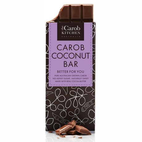 The Carob Kitchen Carob Coconut Bar 80g available at The Prickly Pineapple