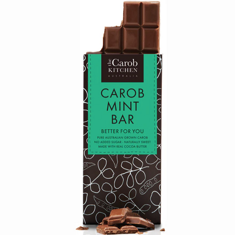 The Carob Kitchen Carob Mint Bar 80g available at The Prickly Pineapple