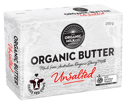 The Organic Milk Co. Australia Organic Butter Unsalted 250g available at The Prickly Pineapple