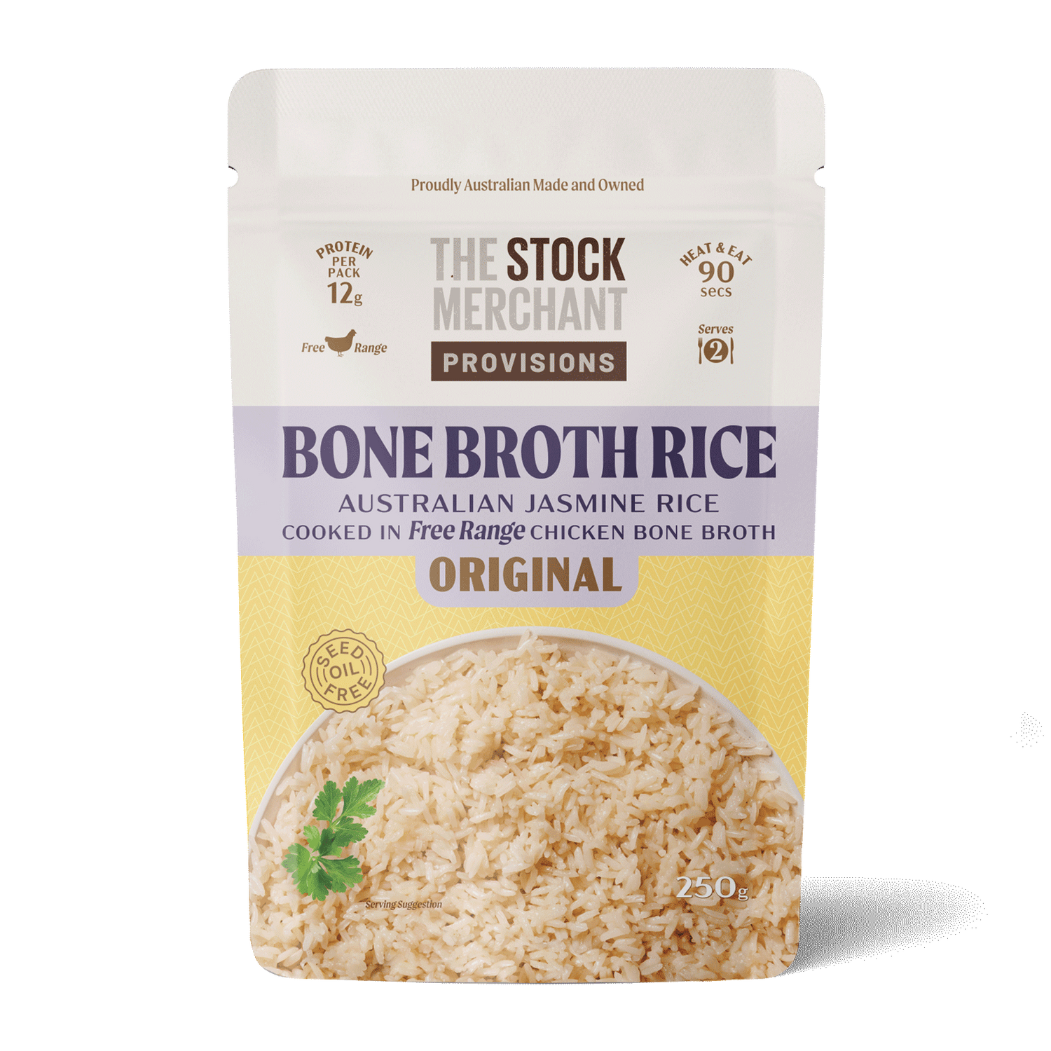 The Stock Merchant - Bone Broth Rice - Original 250g available at The Prickly Pineapple