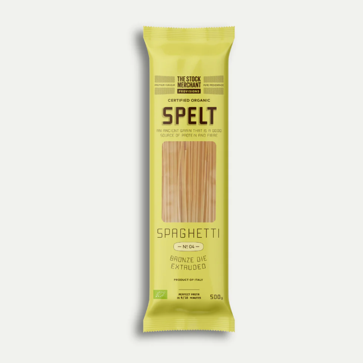 The Stock Merchant Organic Spelt Pasta Spaghetti No.04 500g available at The Prickly Pineapple