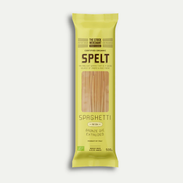 The Stock Merchant Organic Spelt Pasta Spaghetti No.04 500g available at The Prickly Pineapple
