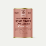 The Stock Merchant Powder Bone Broth Collagen Creatine 140g available at The Prickly Pineapple