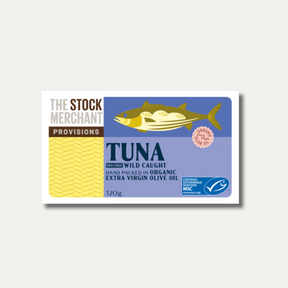 The Stock Merchant Tuna in Organic Extra Virgin Olive Oil 120g available at The Prickly Pineapple