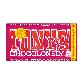 Tony's Chocolonely milk chocolate caramel cookie bar 180g available at The Prickly Pineapple