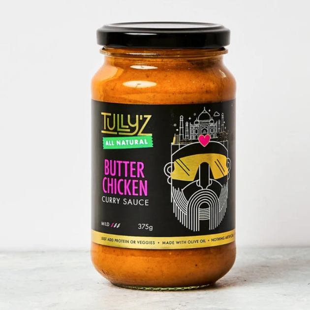 Tully'z Butter Chicken Curry Sauce 375g available at The Prickly Pineapple